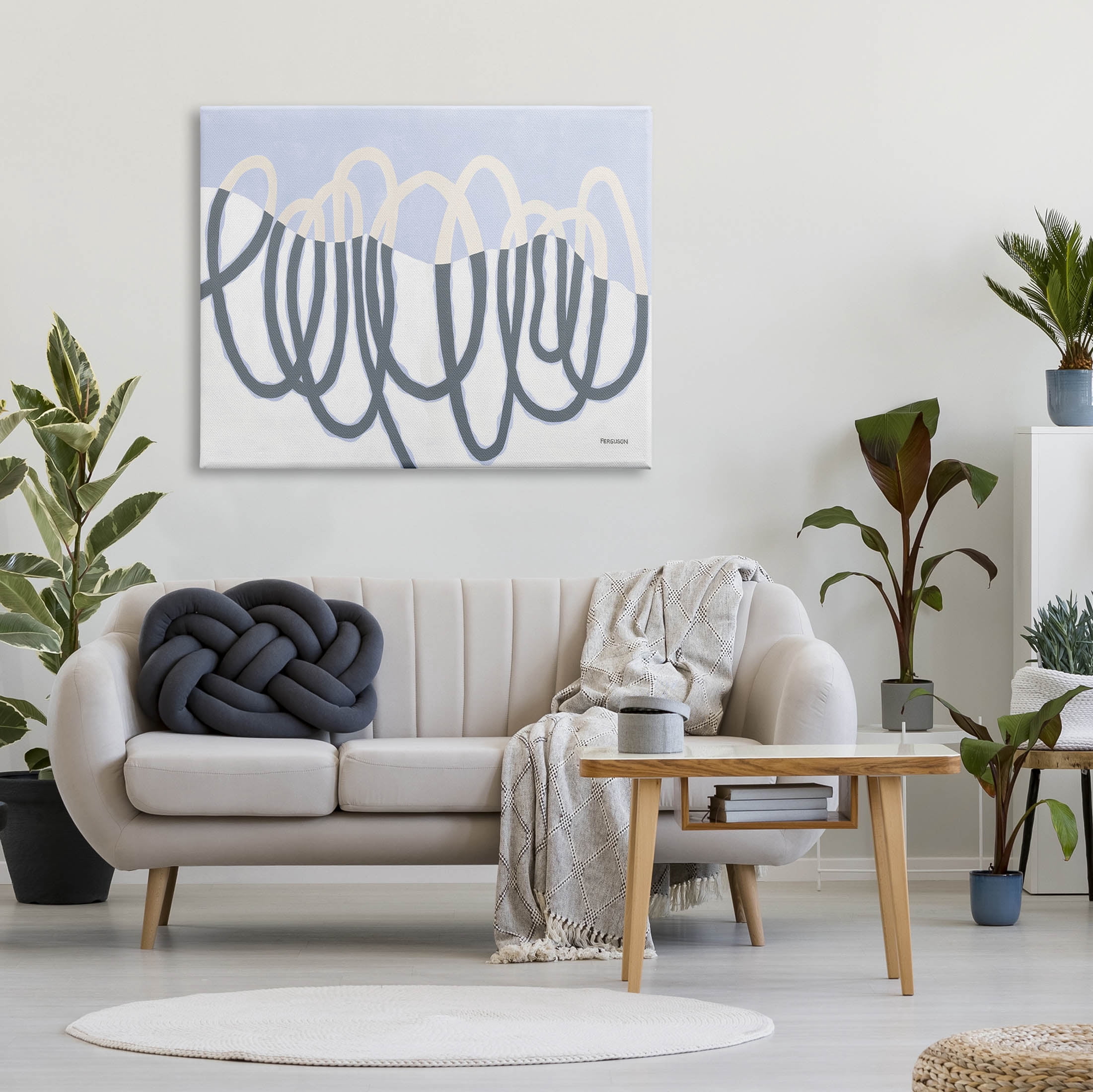 Stupell Industries Contemporary Split Spiral Shape Graphic Art Gallery Wrapped Canvas Print Wall Art, Design by Kathy Ferguson