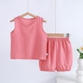 thumbnail image 2 of Ruyang Toddler Baby Boy Girl Clothes Cotton Linen Summer Outfit Sleeveless Tank Top Wide Leg Shorts Cute Casual Loose Beachwear, 2 of 4