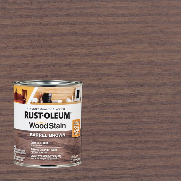 RustOleum Barrel Brown Ultimate Wood Stain, QT