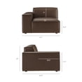 thumbnail image 4 of Restore 3-Piece Vegan Leather Modular Loveseat with Ottoman in Espresso, 4 of 10