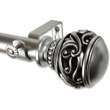 Mathilda Curtain Rod 1" OD 160-240 inch - Satin Nickel