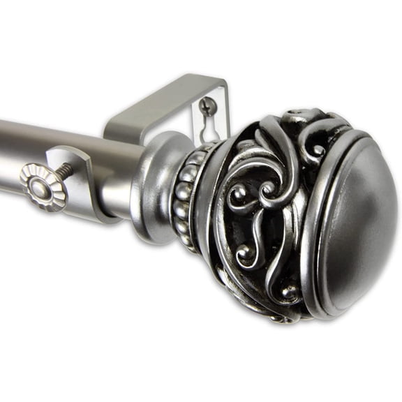 Mathilda Curtain Rod 1" OD 160-240 inch - Satin Nickel