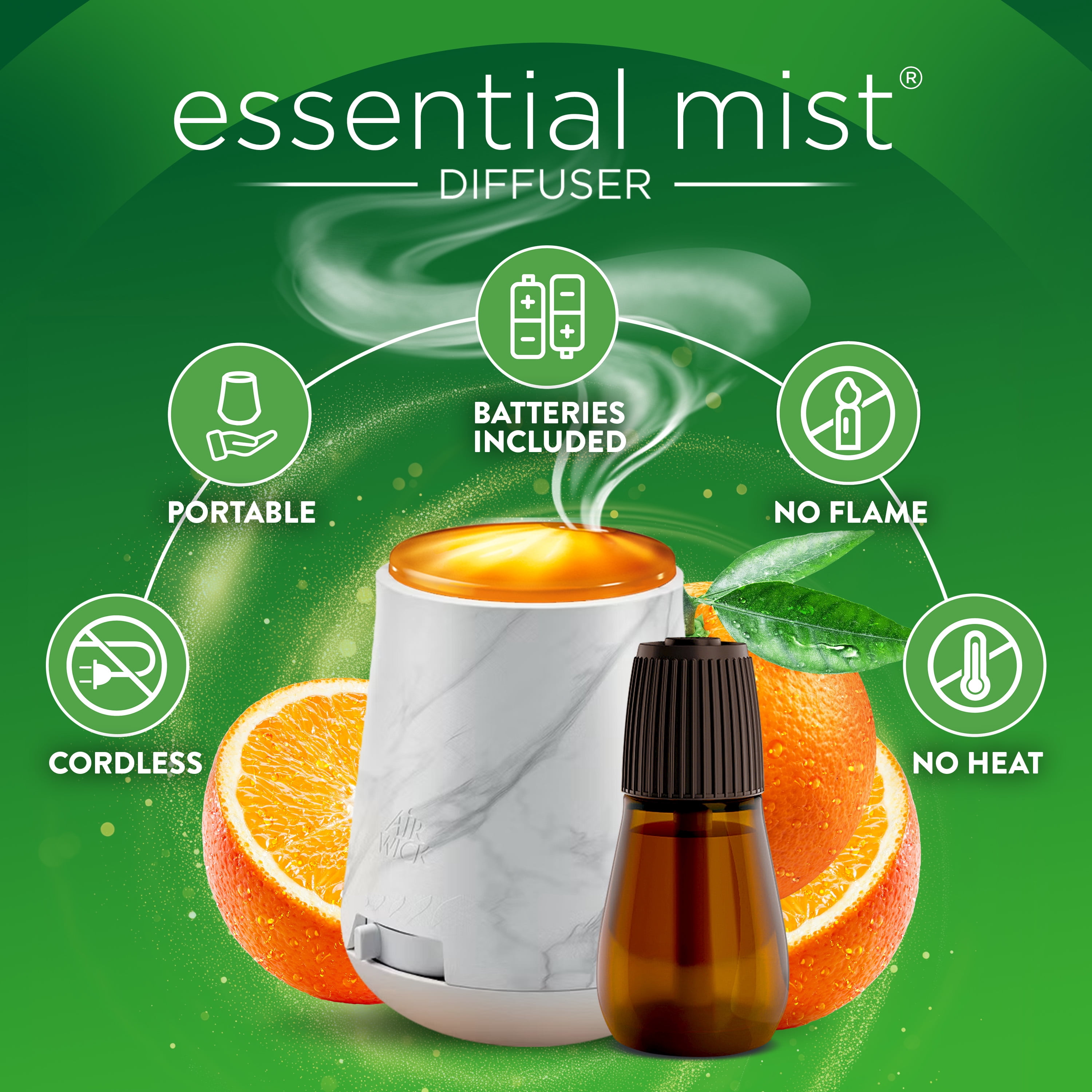 Air Wick Essential Mist Cordless Oil Diffuser, Air Freshener, Marble