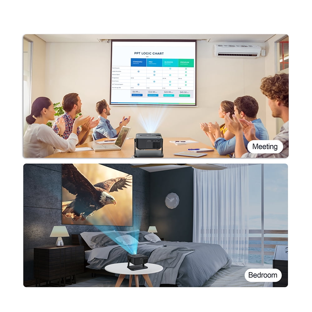 Salange Full HD Smart Projector with WiFi and Bluetooth, Native 1080P 4K Supported, Outdoor Movie Projector for Home Theater