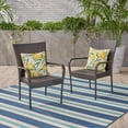 thumbnail image 2 of GDF Studio Ferndale Outdoor Wicker Stacking Dining Chairs, Set of 2, Multibrown, 2 of 13