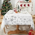 thumbnail image 2 of Christmas Tablecloth, Silver Snowflake Table Cloth, Xmas Themed Waterproof Tablecloths, Winter Holiday Spill-Proof Table Cover for Party Home Decor (Rectangle, 60" x 84"), 2 of 5