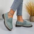 thumbnail image 6 of Miluxas Platform Loafers, Comfort Orthopedic Shoes, Womens Round Toe Walking Shoe, Slip on Shoes Green 9.5(43), 6 of 9