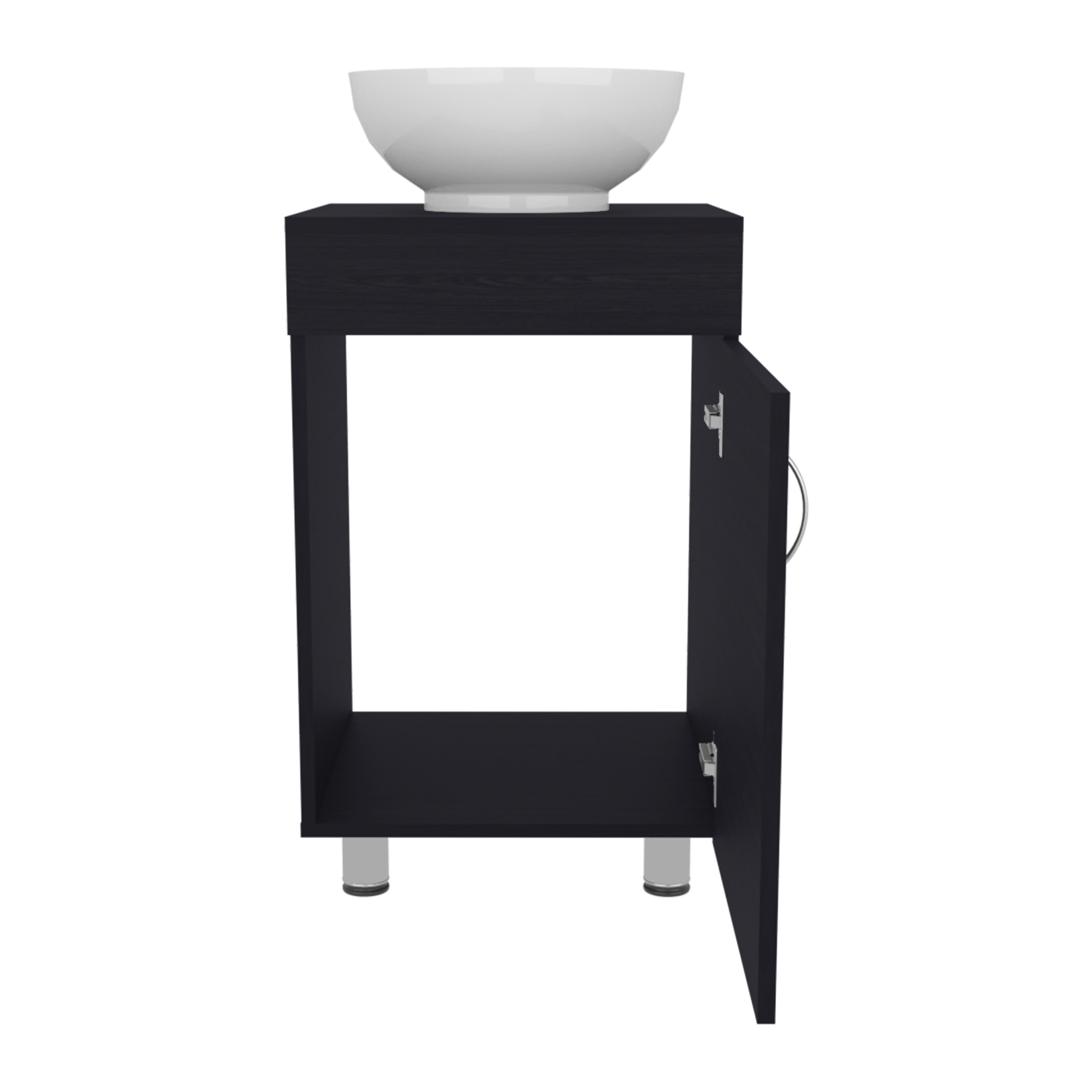 Vanity With Sink, Bathroom Vanity with Sink, 1 Door, 4 Legs, Black Bathroom Vanity,Engineered Wood Single Sink Vanity, Bath & Faucets Bathroom Vanities