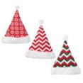 thumbnail image 1 of Gorro de punto, 3 piezas/juego, patrón de rayas, gorro de punto navideño, adornos navideños elaborados por expertos, 1 of 12
