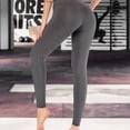 thumbnail image 4 of Pantalones deportivos de yoga para mujer Fitness Leggings para correr de cintura alta de secado rápido (M y gris), 4 of 8