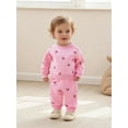 thumbnail image 4 of Jaweiwi Toddler Baby Girl Winter Fall Outfit 3 6 12 18 24 Months 2T 3T 4T Cherry Print Long Sleeve Sweatshirt Elastic Waist Joggers 2 Piece Clothes Set, 4 of 9