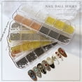 thumbnail image 2 of Graflsoa 12-Slot Nail Art Steel Beads Kit with 6 Sizes, Long Box Design, Model #02, 13cm Package, 2 of 7