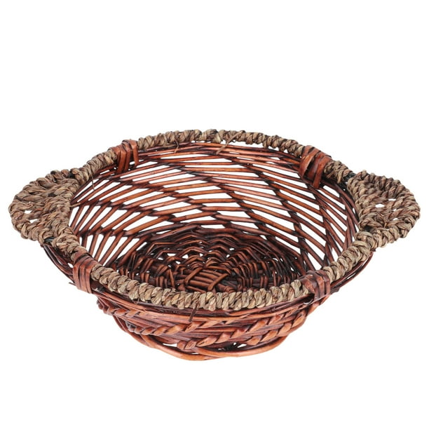 Cesta de almacenamiento de mimbre tejido a mano 1pc bocadillos de frutas únicas canasta de almacenamiento de flores