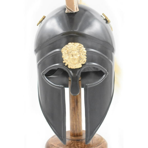 Medieval Warrior Corinthian Helmet with Plume 18 Gauge Steel Wearable for Adult
