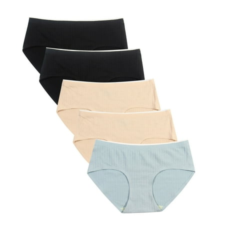 

Bowake Women s Sexy Thin Briefs In Solid Color With Non-Trace Mid-Waist Underwear 5PC please buy one or two sizes larger than normal