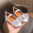 thumbnail image 2 of Zanarzt Toddler Girls Princess Dress Shoes Girls Toddler Little Ballet Shoes Flower Girls Mary Jane Flats Dress Shoes Party Wedding Silver,US 7, 2 of 9