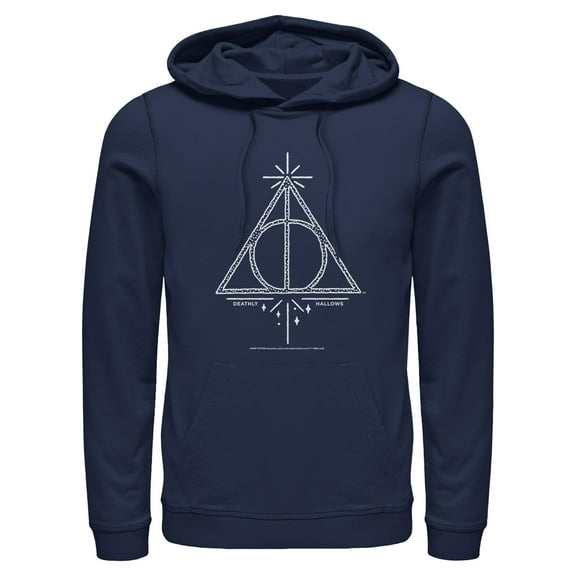 Men's Harry Potter Deathly Hallows Symbol Pull Over Hoodie Black 2X Large