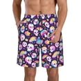 thumbnail image 1 of Balery Skull colorful mushroom rainbow Traje de Baño Estilo Hawaiano para Hombre, Shorts de Secado Rápido con Bolsillos-XX-Large, 1 of 6