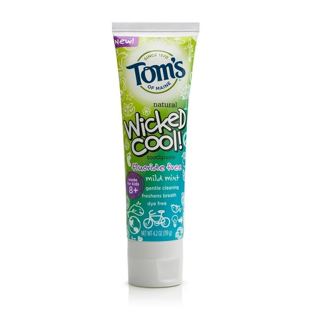 Tom's Of Maine Wicked Cool Fluoride Free Mild Mint Kid's Toothpaste, 4.2 oz