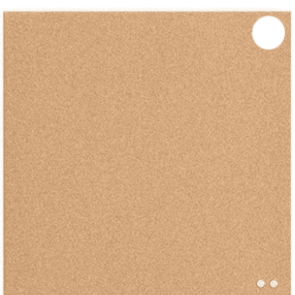 Frameless Square Cork Bulletin Board, Office Supplies, 14” x 14”, , with Push Pins, 1 Count