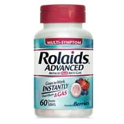Rolaids Advanced Antacid, Anti Gas Tablets (60 Ct, Mixed Berry)