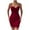 Wine, variant on IROINNID Sheath Dress For Women Fashion Casual V-Neck Sleeveless Mid-Length Size Dress Short Solid Color Dress