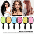 thumbnail image 4 of Tangled Hair Comb Detangling Hair Brush Massage Combs Hollow Out Wet Curly Hair Brushes Barber Comb Salon Hair Styling Tools White-green, 4 of 6