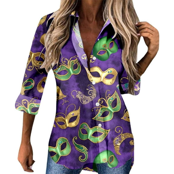 Womens Summer Tops, Womens Tops, Women’s Sparkly Blouses Long Sleeve Sequin Print Tops V Neck Loose Holiday Evening Party Shirts Shiny Glitter Apparel
