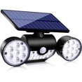thumbnail image 1 of Lumières Solaires Extérieures, Lumières de Sécurité à Capteur de Mouvement Lumières Murales Solaires avec Double Tête Projecteurs LED Étanche 360° Réglable Mouvement Solaire, 1 Pack, 1 of 5