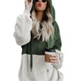 thumbnail image 1 of Laklulu - Sudadera con capucha para niñas, de forro polar difuso, informal, holgada, con bolsillos, 1 of 5