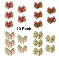 thumbnail image 1 of Plastic Christmas Bows, with Golden Bells (10 Count), Xmas Ornaments for Christmas Tree Home Decor, 1 of 7