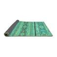 thumbnail image 2 of Ahgly Company Indoor Round Abstract Turquoise Blue Modern Area Rugs, 5' Round, 2 of 4