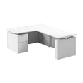 thumbnail image 1 of Scranton & Co Engineered Wood 60W Standing L Desk with File Cabinet in White, 1 of 8