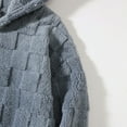 thumbnail image 4 of Momasggi Mens Fuzzy Sherpa Hoodie Plaid Jacquard Long Sleeve Pullover Sweatshirts Fall Winter Warm Fleece Hooded Sweatshirt Gray 2XL, 4 of 8