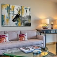 thumbnail image 5 of Parvez Taj Teal Yellow Reindeer Canvas Wall Art, 5 of 7
