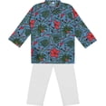 thumbnail image 1 of Ahhaaaa Kids Ethnic Cotton Printed Kurta Pyjama Set for Boys, 1 of 5