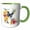 Green/White, variant on 3drose, Pretty Floral Monogram Initial K, 11oz Magic Transforming Mug