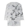 thumbnail image 3 of CYMMPU Spring Tops V Neck Tunic Tops 3/4 Sleeve Summer Fashion Shirts Loose Fit Flower Printed Blouses for Women Dressy Casual Plus Size Blouse L, 3 of 4