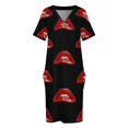 thumbnail image 4 of Vestido de fiesta holgado con bolsillos para mujer vestido de ciencia ficción doble característica labios, 4 of 7