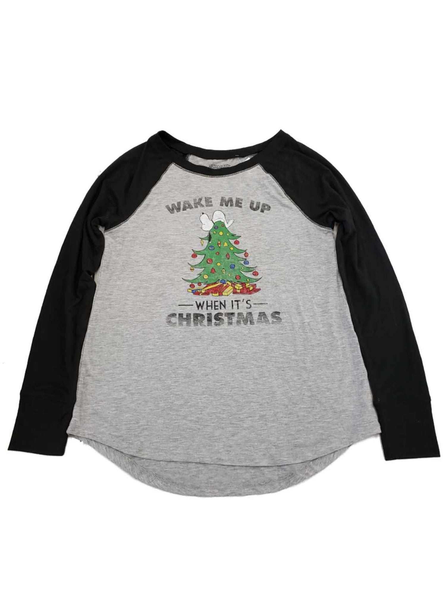 Peanuts Women Grey Snoopy Wake Me Up 