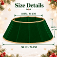 thumbnail image 2 of LOMYOLO Velvet Christmas Tree Collar 30 Inch Foldable Christmas Tree Skirt Stand Cover, Plush Xmas Tree Base Cover with Gold Trim, Christmas Tree Collar for Indoor Holiday Decorations - GREEN, 2 of 8