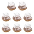 thumbnail image 1 of Protectores de piso para patas de silla cuadradas Uxcell de 8 piezas, aptos para patas de silla de 0.8-1 pulgada, transparentes, 1 of 6