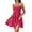 Hot Pink, variant on Sundresses for Women 2024 Flowy Boho Mini Dress Swing a Line Sleeveless Square Neck Short Mini Dress Pink XXL