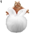 thumbnail image 4 of Xinyolin Cute Faux Fur Rabbit Ear Soft Pom Pom Ball Key Ring Chain Keychain Bag Decor, 4 of 8