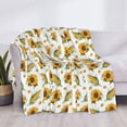 thumbnail image 3 of Honeii Corn Sunflowers print throw blanket, crafted from cozy cotton flannel, offers versatile home decor as a bedding suitable for all seasons.-80"x60", 3 of 6