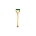 thumbnail image 3 of Rosec Jewels Lab Grown Emerald Ring with Diamond Accent - 8 mm Asscher Cut Emerald Engagement Ring for Women - AAAA Quality, 10K Yellow Gold, US 11.50, 3 of 9