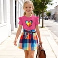 thumbnail image 6 of ITSAME Girls Summer Outfits 2-Piece Ruffled Short Sleeve Top and Plaid Print Skirt Kids Fashion Casual Set Hot Pink Size 5-6Y, 6 of 8