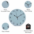 thumbnail image 5 of Wall Clock Winter Sky Blue Clocks PVC Silent Non-Ticking Battery Operated Decorative Solid Color Round Clock for Home Living Room Kitchen Bedroom Office School Wall Decor 10 Inch, 5 of 9