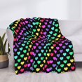 thumbnail image 3 of Fotbe Rainbow Hearts Manta de Franela con Estampado, Manta Ultrasuave para Cama, Sofá, Auto, Hipoalergénica y Antibolitas-60"x50", 3 of 6