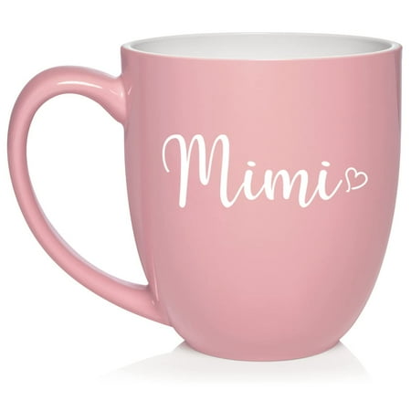 

Mimi With Heart Ceramic Coffee Mug Tea Cup Gift (16oz Light Pink)